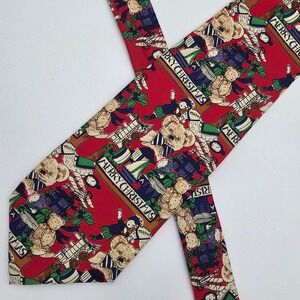 Vintage Robert Talbott Carmel Valley Christmas Teddy Bear Holiday Men's Neck tie